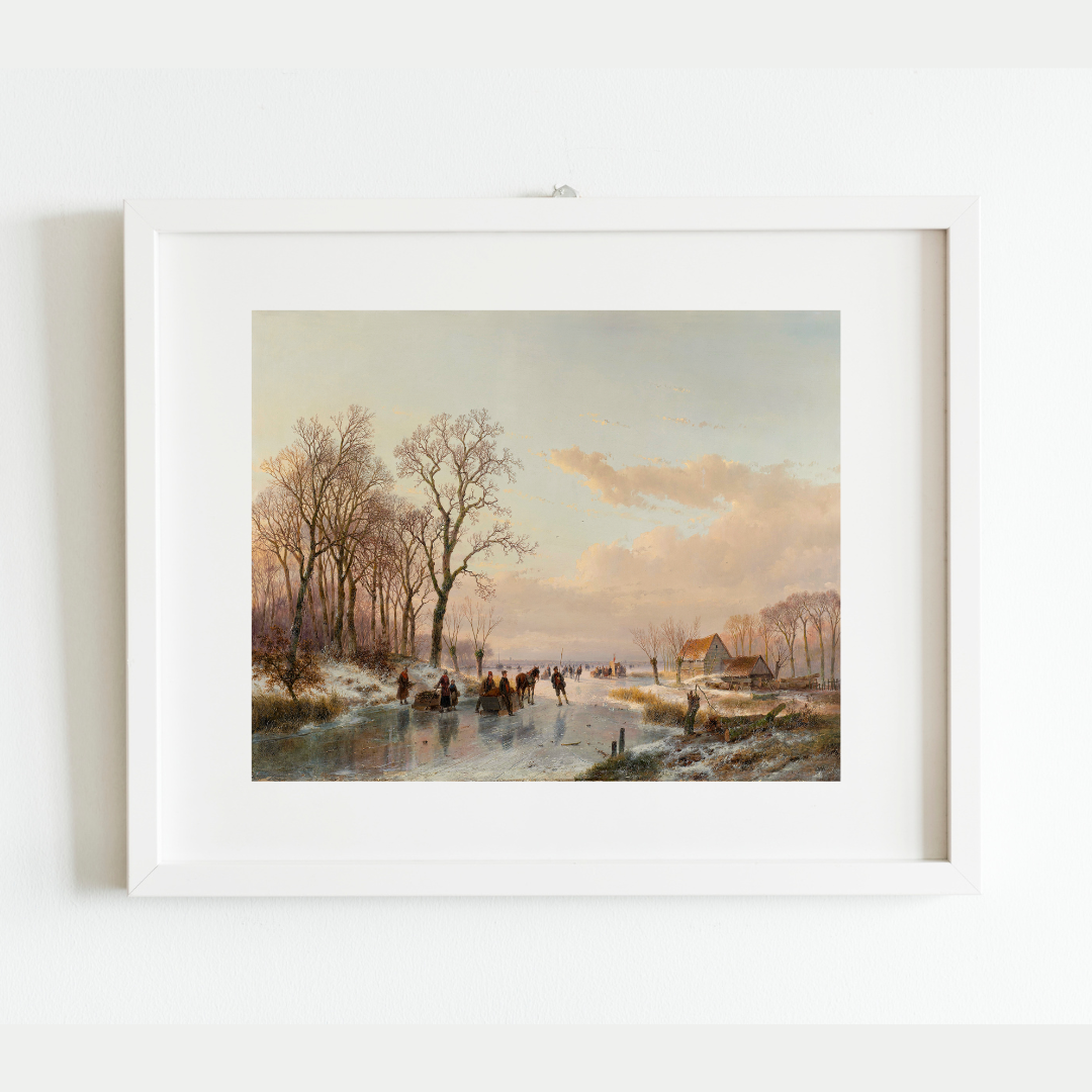 A Frozen River Antique Art Print: 8x10