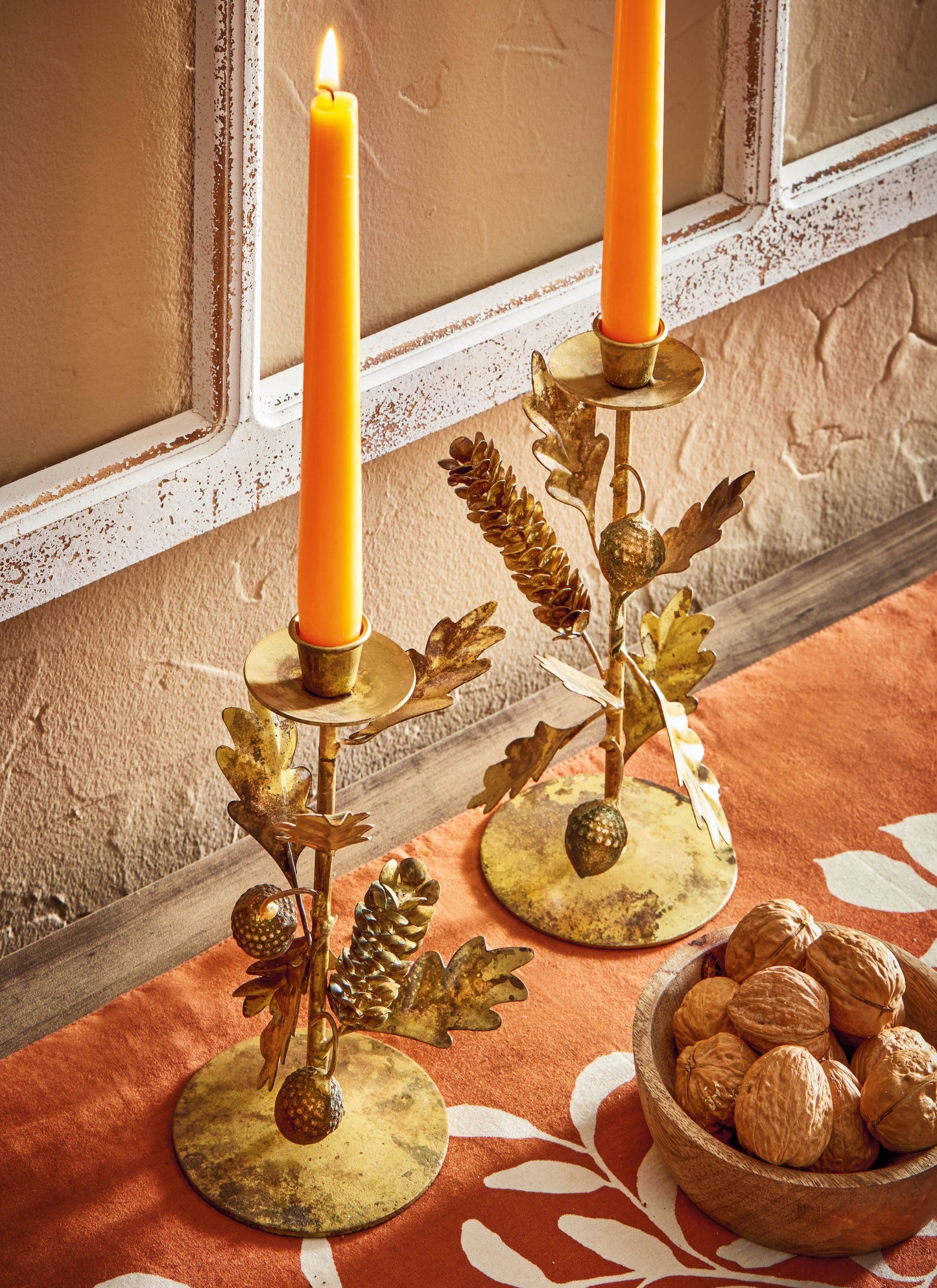 Fall/Harvest Oak Leaf & Acorn Taper Holder Small