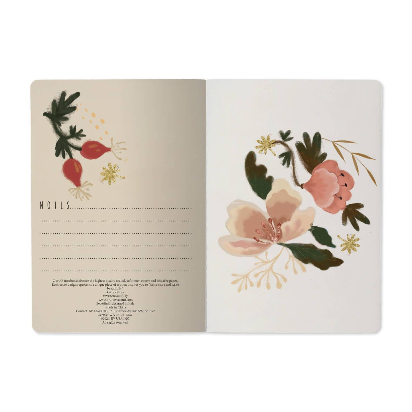 A5 Notebook - Bloom Flowers 