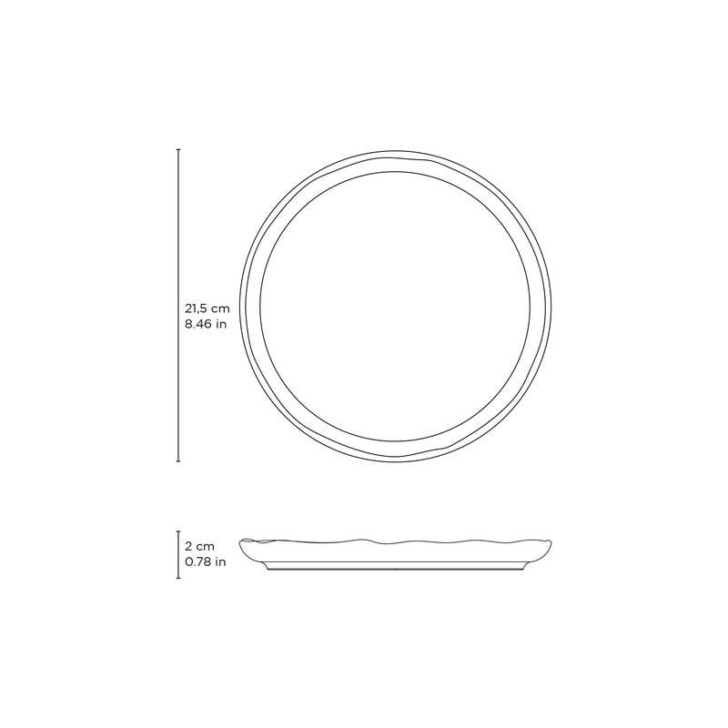Bio Stoneware Amber Dessert Plate, 8.46": Stoneware
