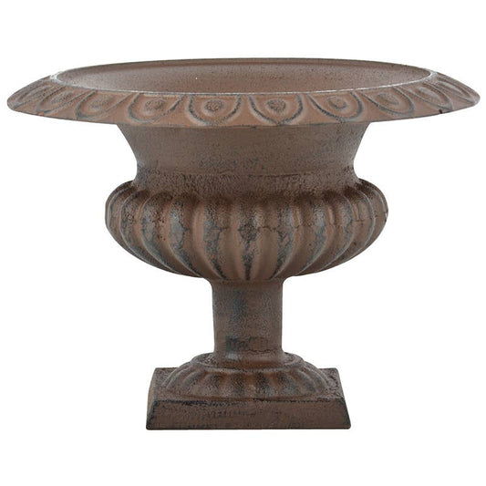 Low French Urn, Cast Iron, Antique Brown - Large