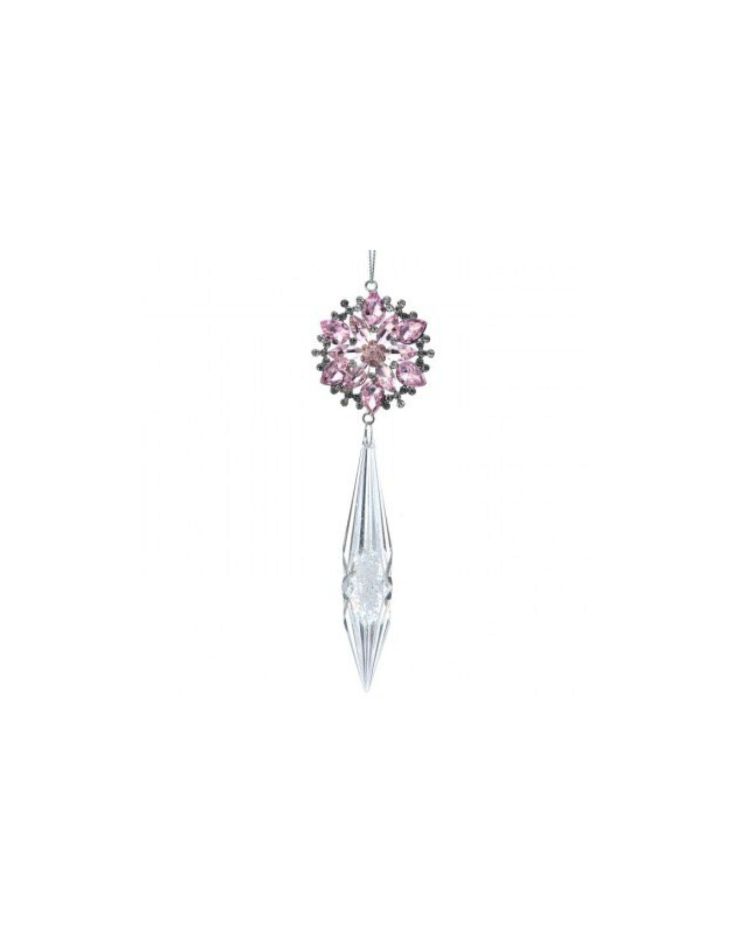 CRYSTAL DROP 7" JEWEL FLURETTE ORNAMENT