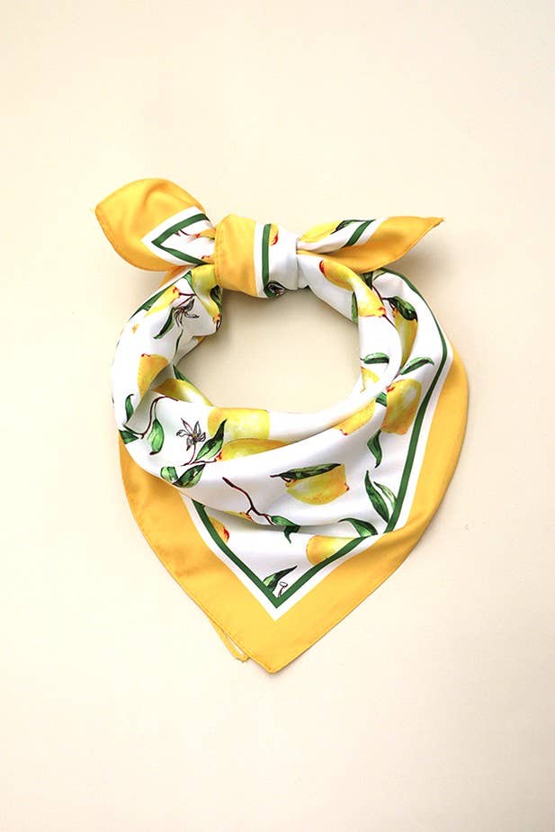 LEMON SILKY FEEL BANDANA SCARF |  LEMON