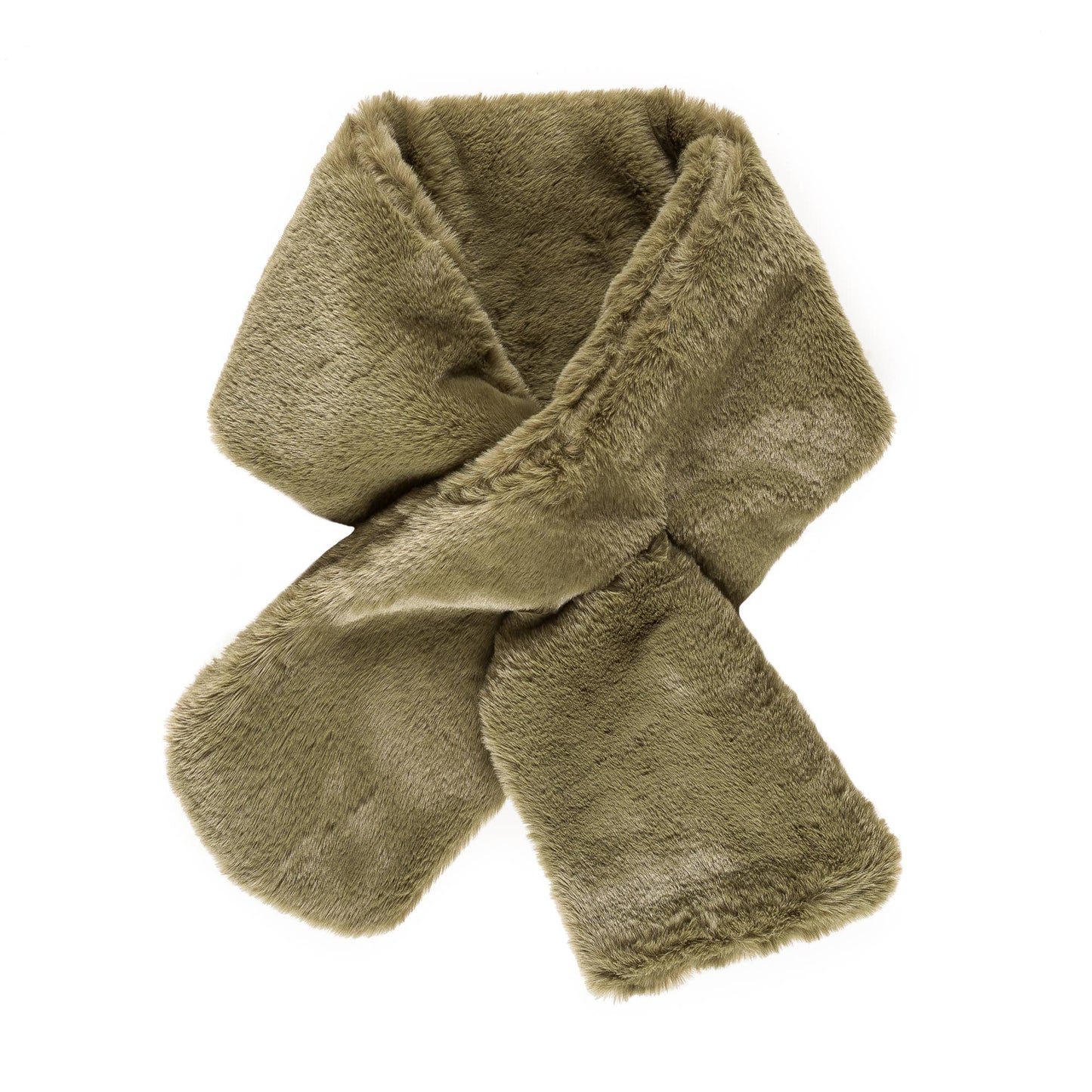 green-Faux Fur Scarves