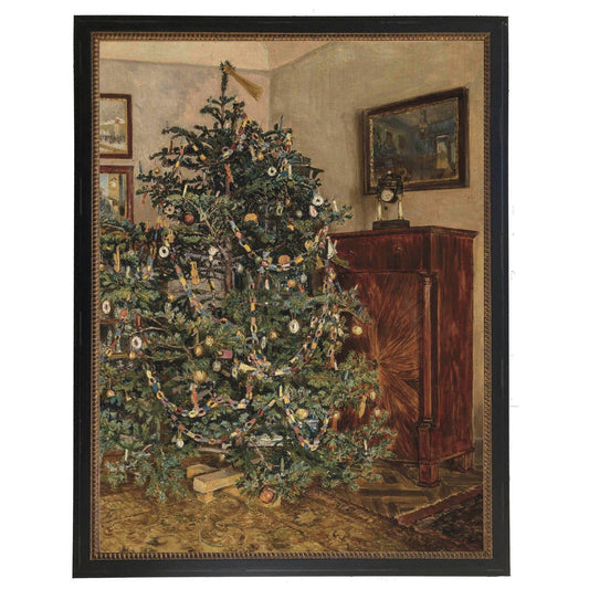 Framed winter oil painting reproduction B: Black With Bead 1300-905 U / 8" X 10"