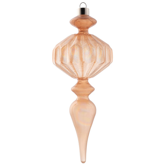Faceted Finial Glass Ornament: Champagne