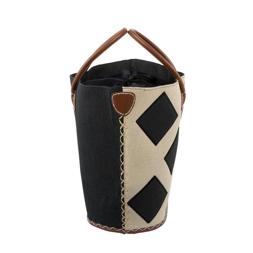 Turquoise: Straw Diamond Tote Bag