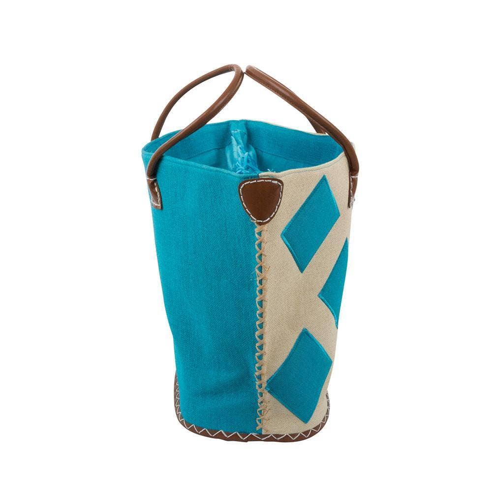 Lime: Straw Diamond Tote Bag