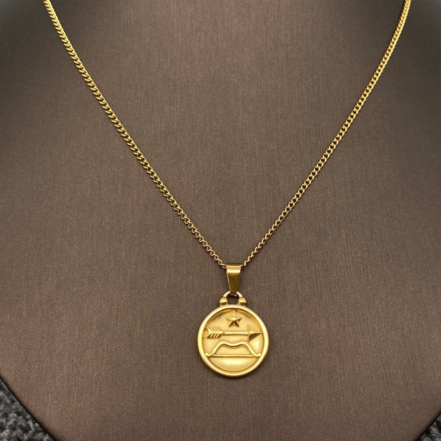 Zodiac 12 Constellation 18K Gold Plated SS Necklace - FGS