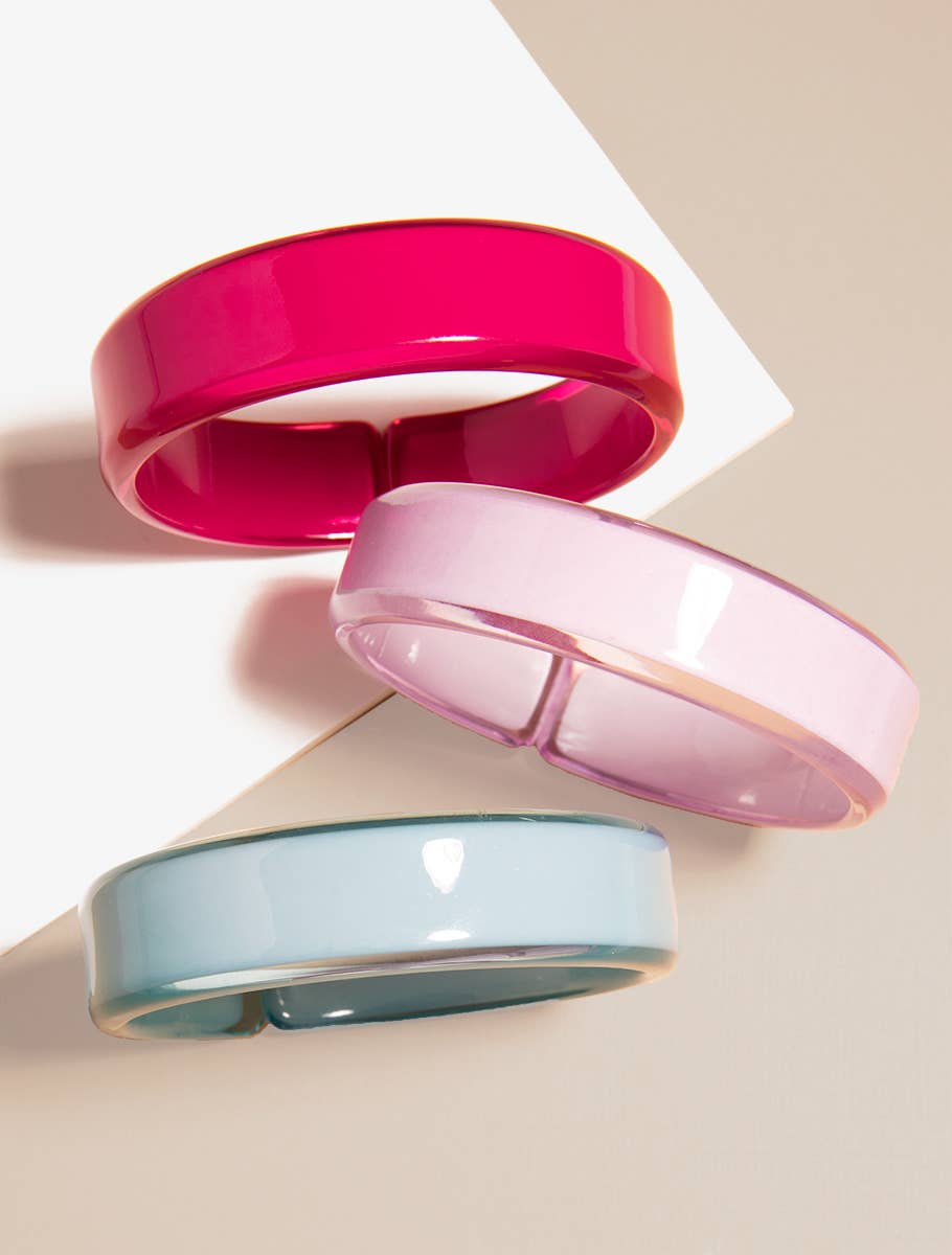 Party Resin Acrylic Stacking Bangle Bracelet: Dark Teal