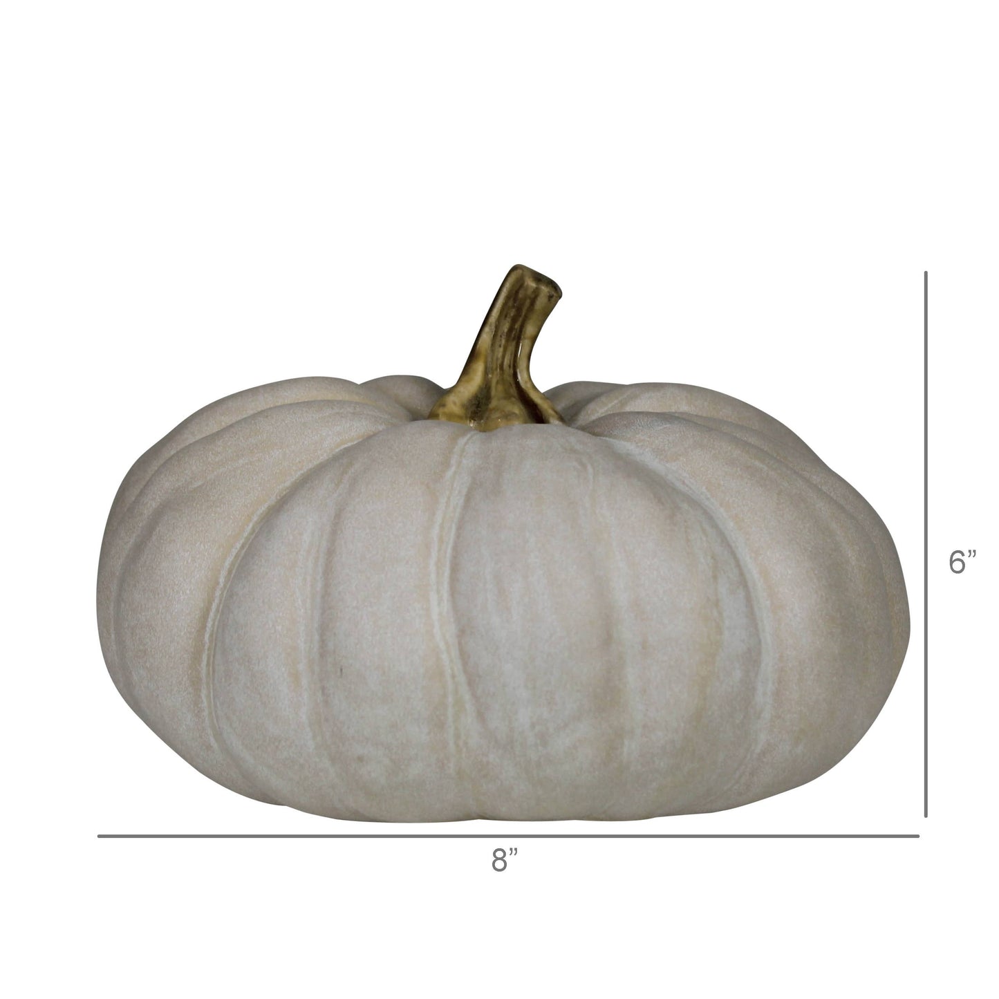 Pumpkin, Ceramic, White - Lrg