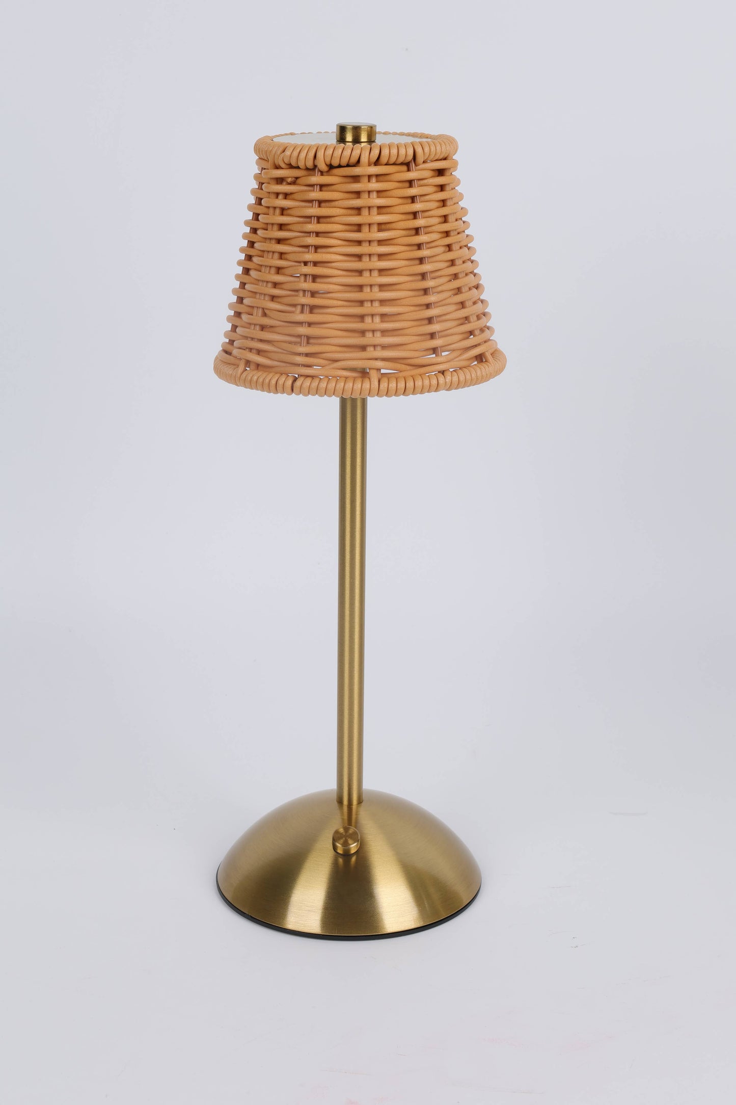 Gold-Rechargeable Rattan LED Lamp