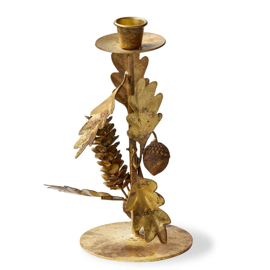 Fall/Harvest Oak Leaf & Acorn Taper Holder Small