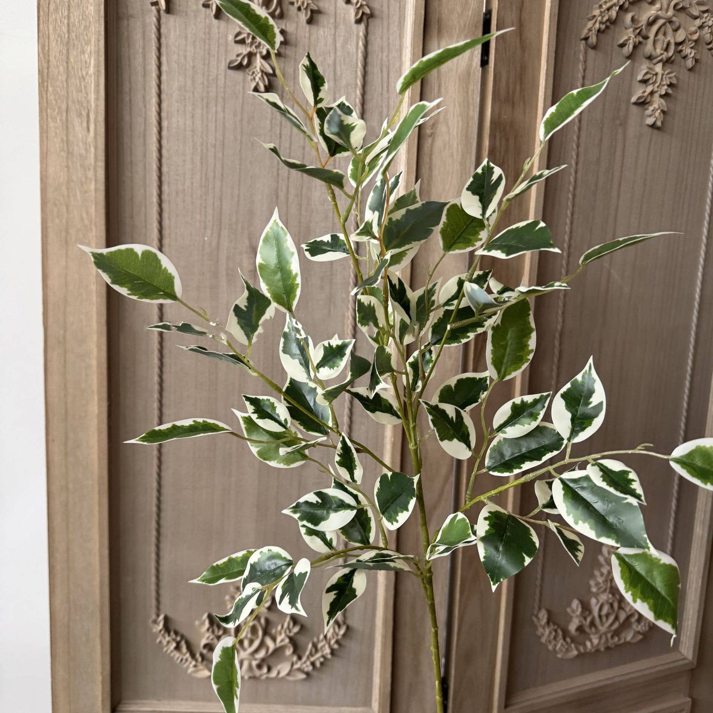 33''T Soft Touch Banyan Leaves Stem, Faux Greenery Stem: Mixture