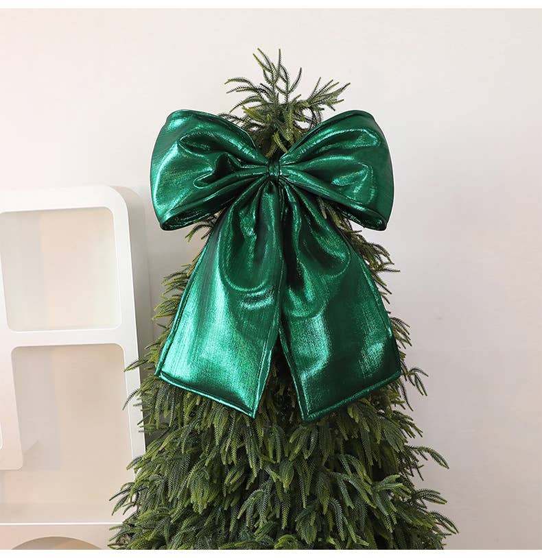 Extra Large Christmas Tree Topper Bow Decor: XL_Burgundy / L