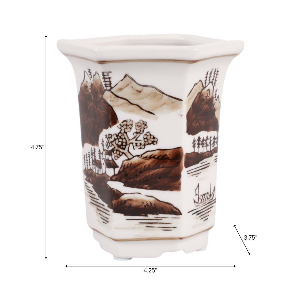 Scented Candle - Sage & Eucalyptus Brown Ceramic, 6 Oz