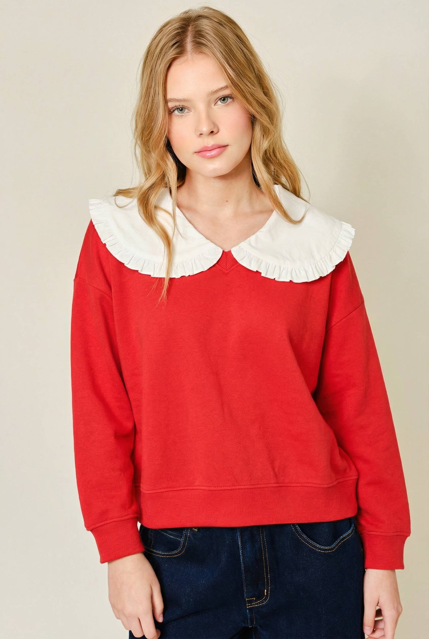 M: REMOVABLE PETER PAN COLOR SWEATSHIRT