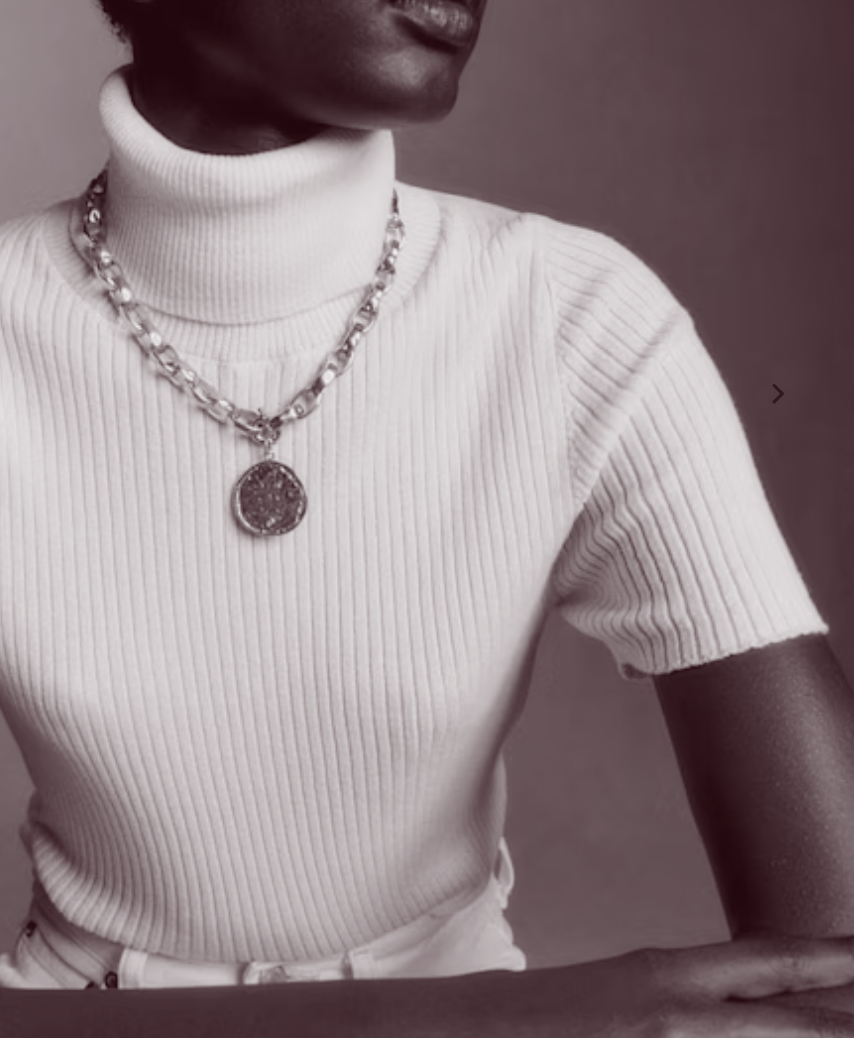 Josephine Recycled Brass Sailor Clasp Chain Necklace: Silver