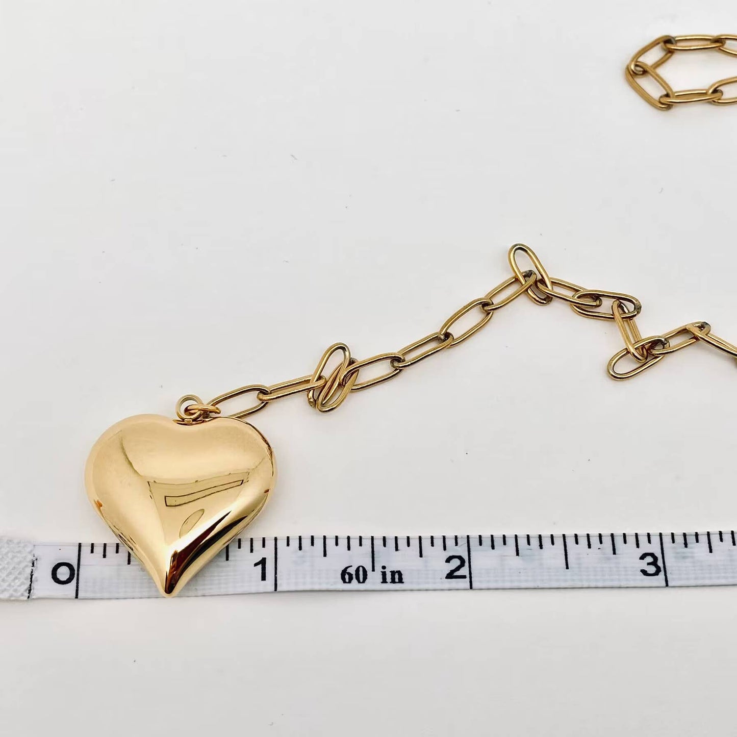 Chain Heart-shaped Charm Necklace - FGS