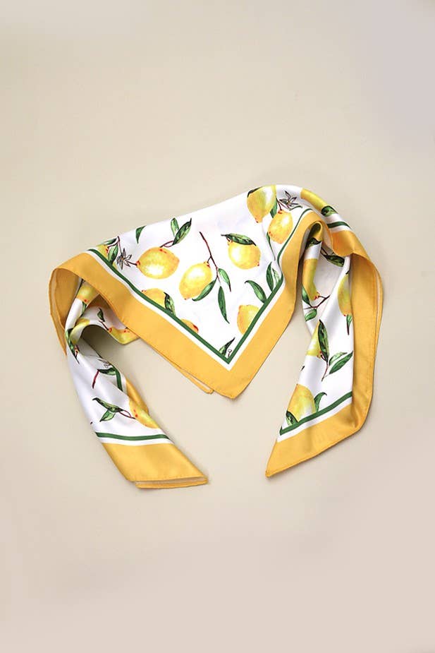 LEMON SILKY FEEL BANDANA SCARF |  LEMON