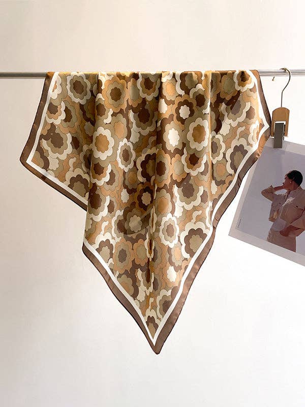 Contrast Color Flower Print Sun Protection Shawl&Scarf: BLUE / One_size