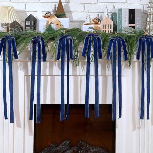 Jumbo size Velvet ribbon bow Christmas tree xmas decor: Forest / L