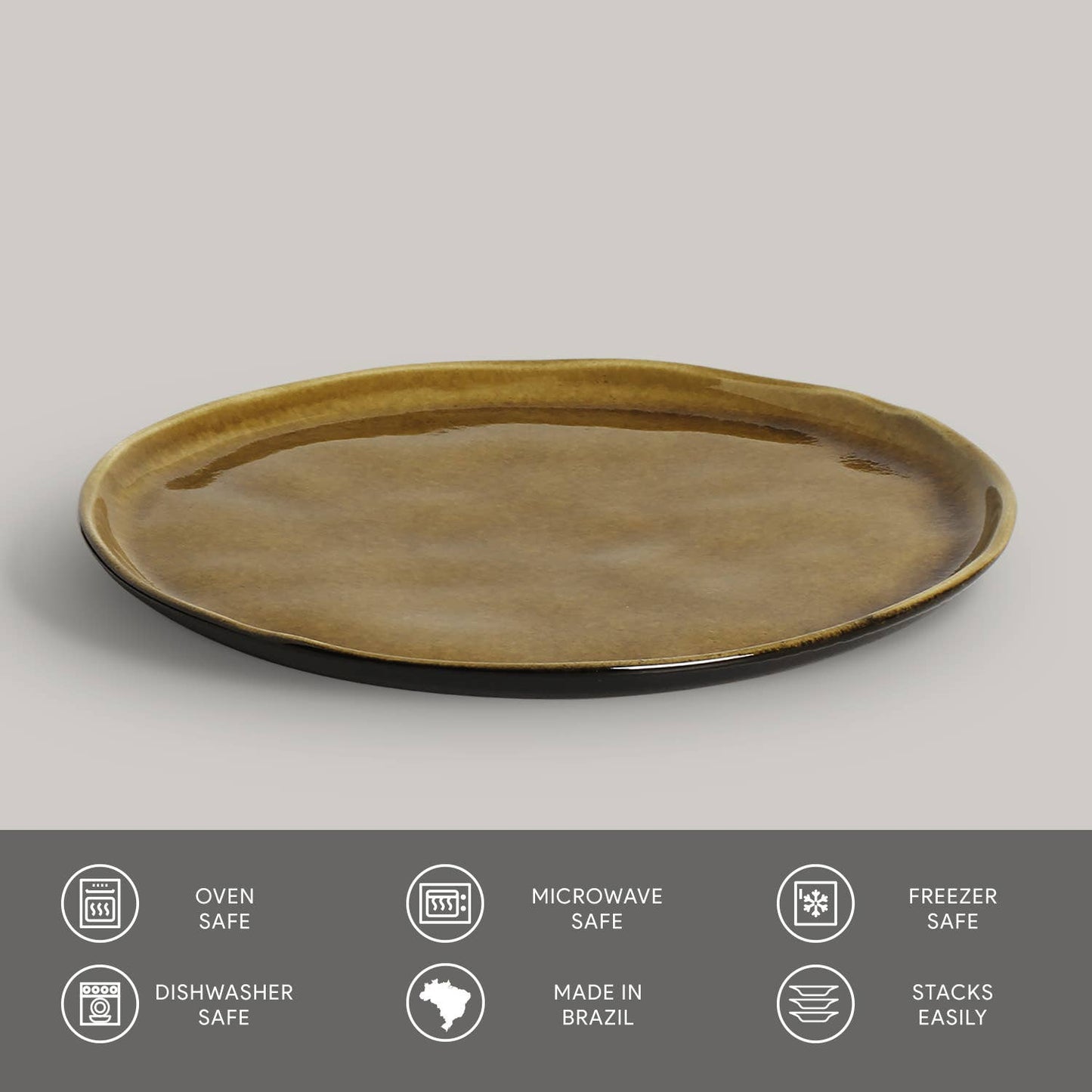 Bio Stoneware Amber Dessert Plate, 8.46": Stoneware