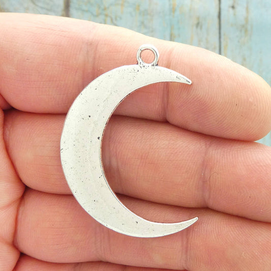 3 Silver Crescent Moon Charm Pendant by TIJC SP1290
