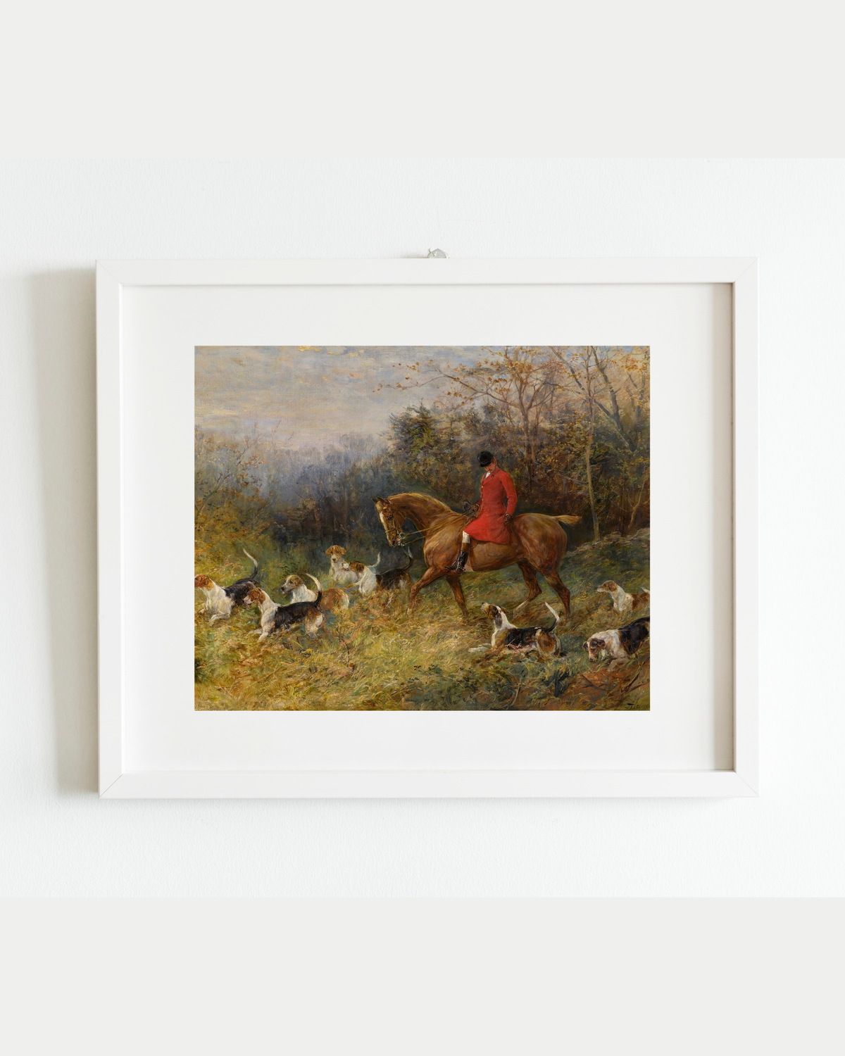 The Draw of the Hounds Antique Art Print: 8x10