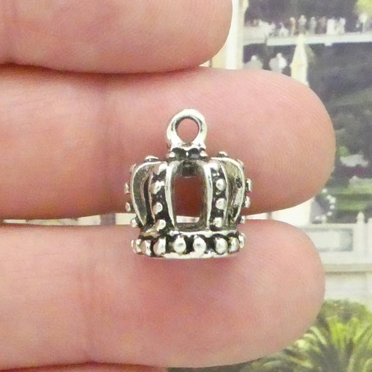 2 Crown Charm Silver 16x13mm by TIJC SP0363