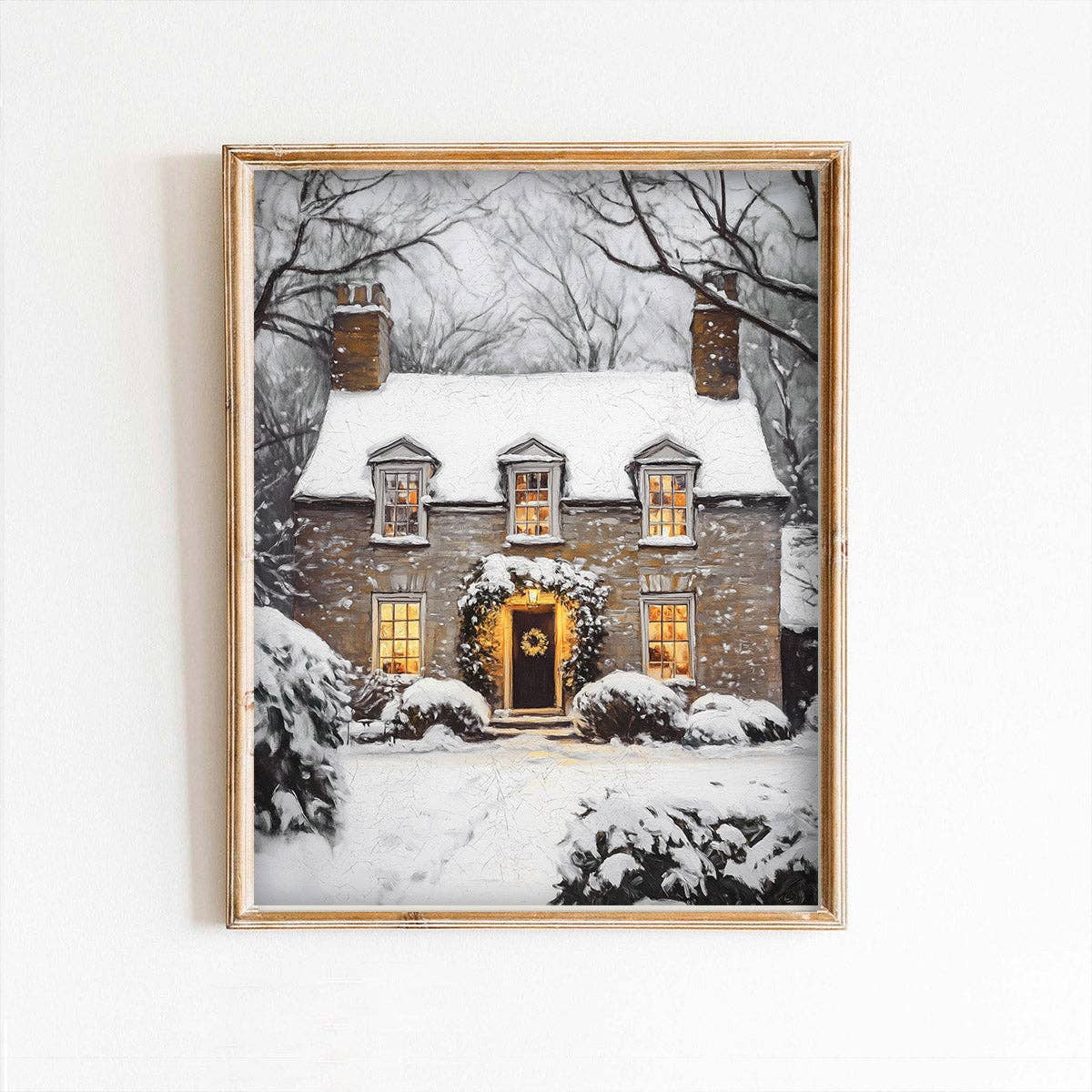 Inverness Winter Cottage Art Print: 11x14