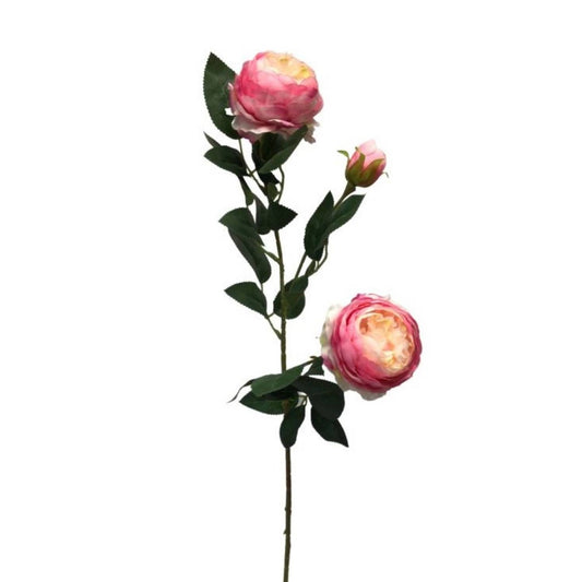 28" Cabbage Rose Spray x 3 -Pink