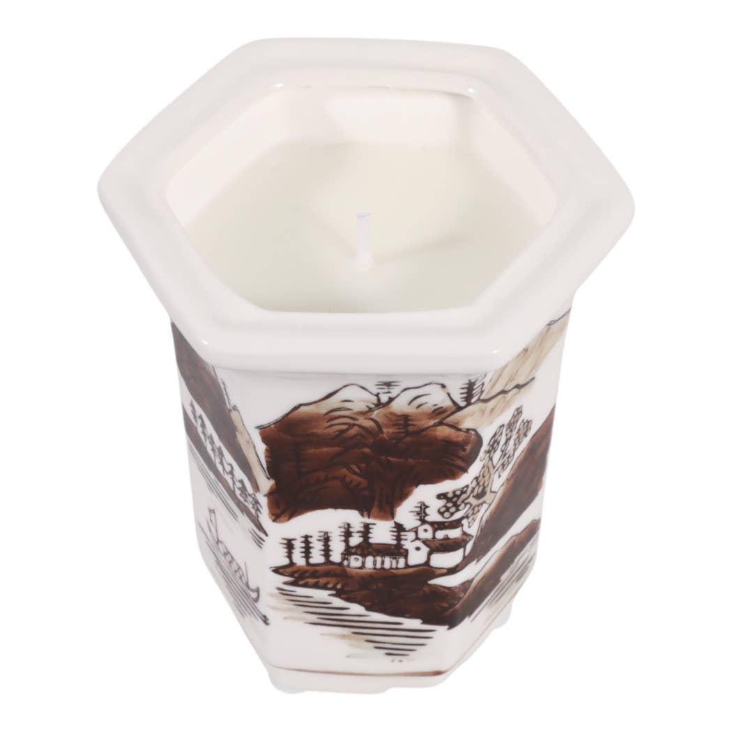 Scented Candle - Sage & Eucalyptus Brown Ceramic, 6 Oz