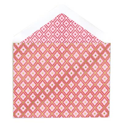 Damask Dot Harlequin Folded Note Cards