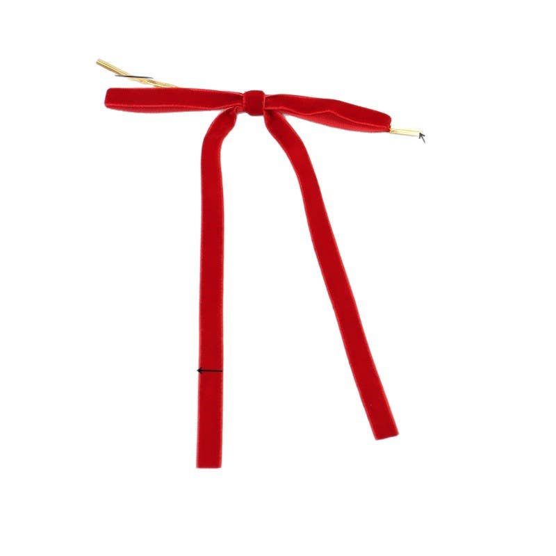 Christmas tree velvet ribbon Champagne Bottle Twist Tie Bows: Burgundy
