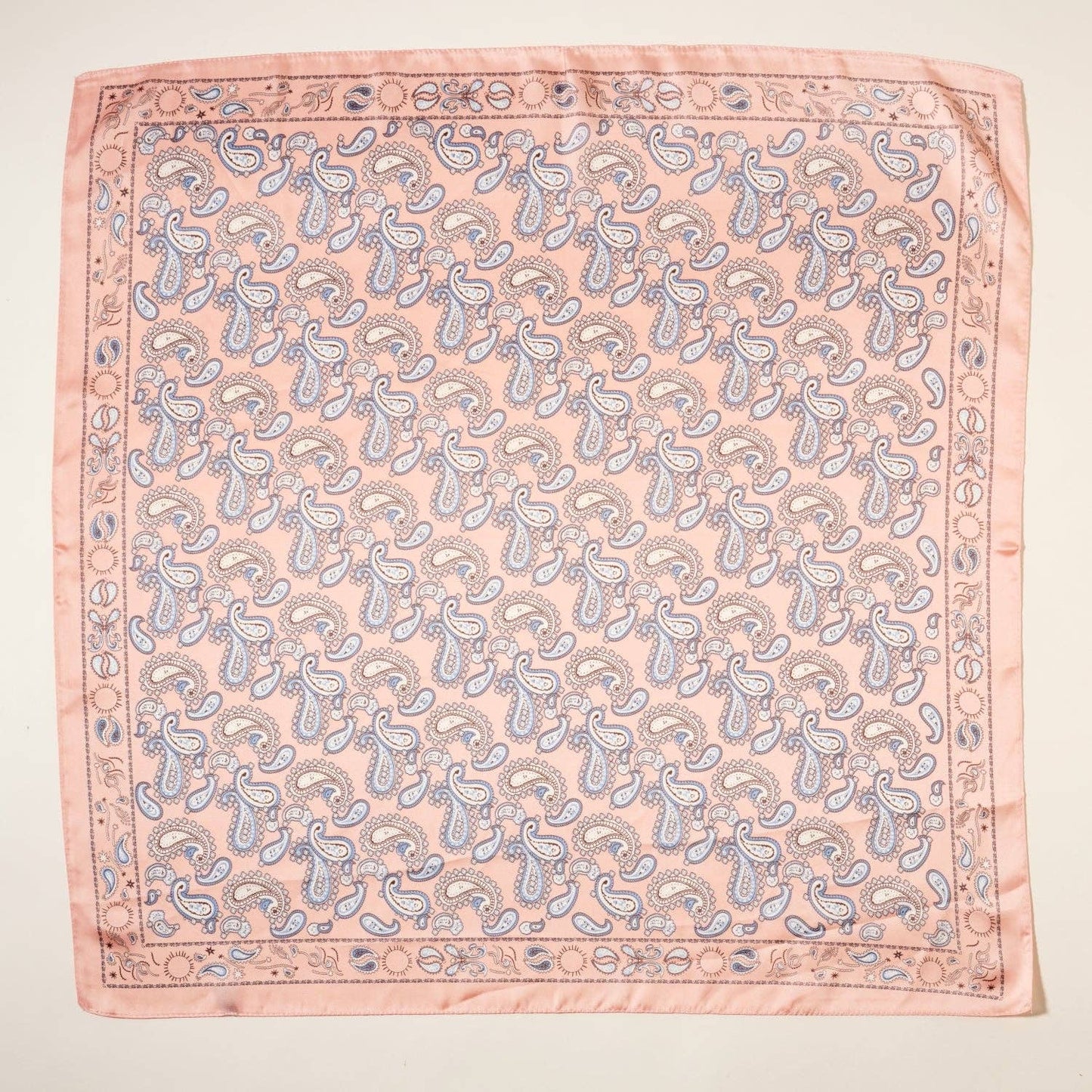 Elegant Paisley Soft Scarf | Timeless Silk-Feel Polyester Bandana: Camel / One