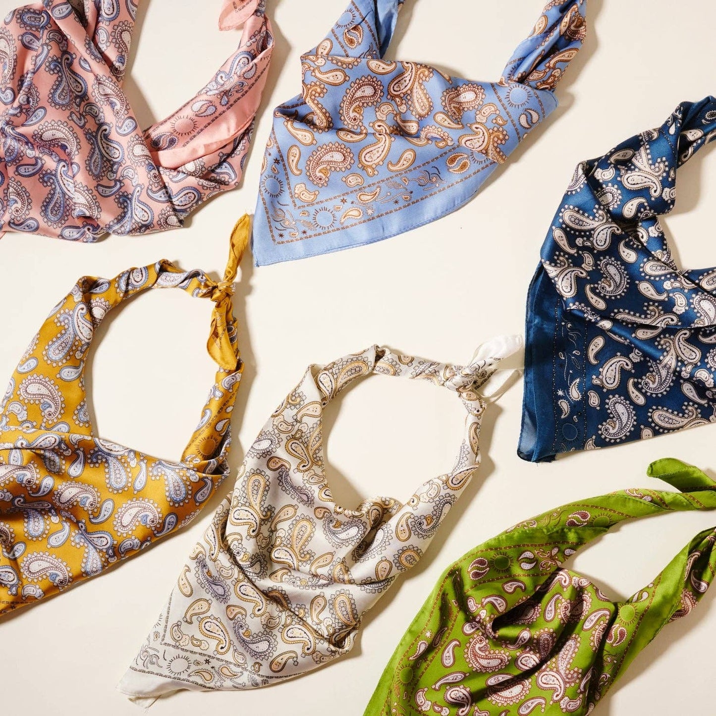 Elegant Paisley Soft Scarf | Timeless Silk-Feel Polyester Bandana: Camel / One