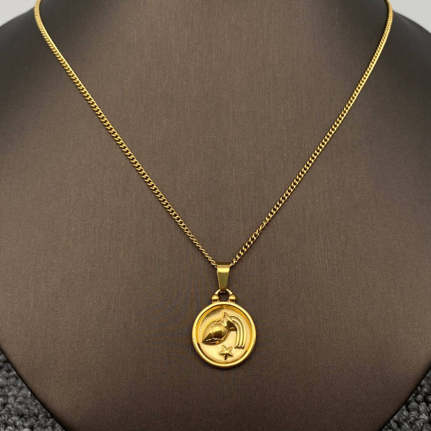 Zodiac 12 Constellation 18K Gold Plated SS Necklace - FGS
