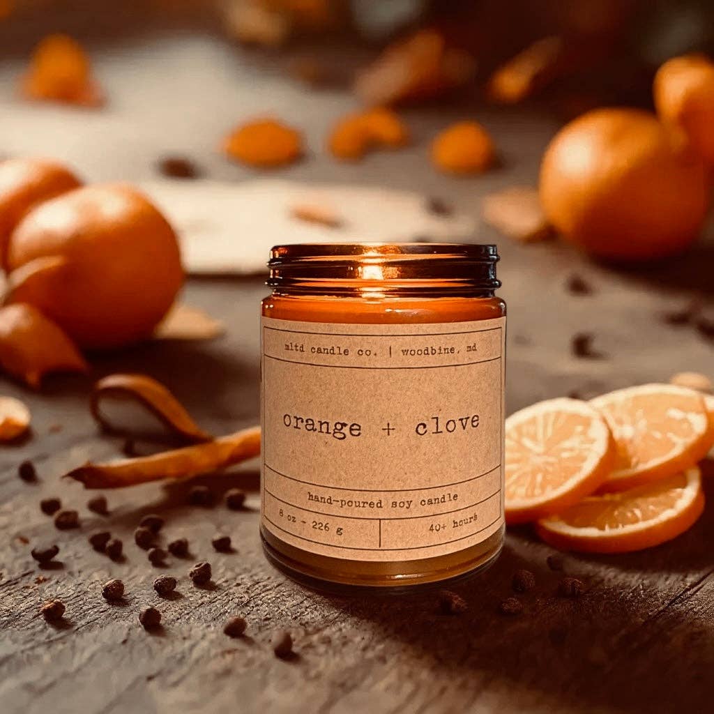 Orange + Clove Soy Candle: 8 oz. candle