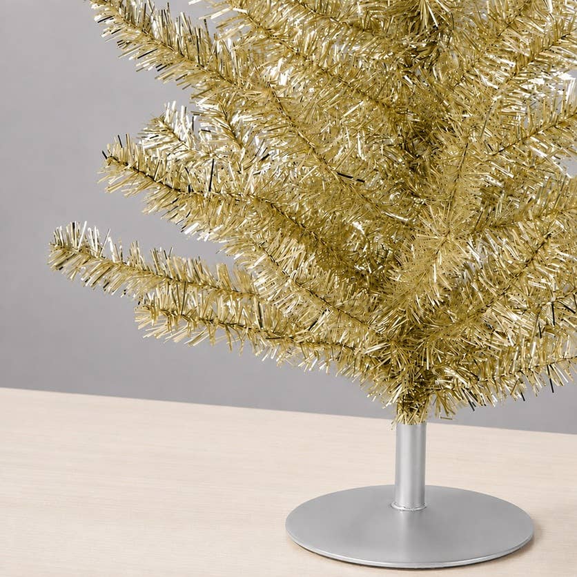 12" Tinsel Tabletop Christmas Tree - Select Color: Silver