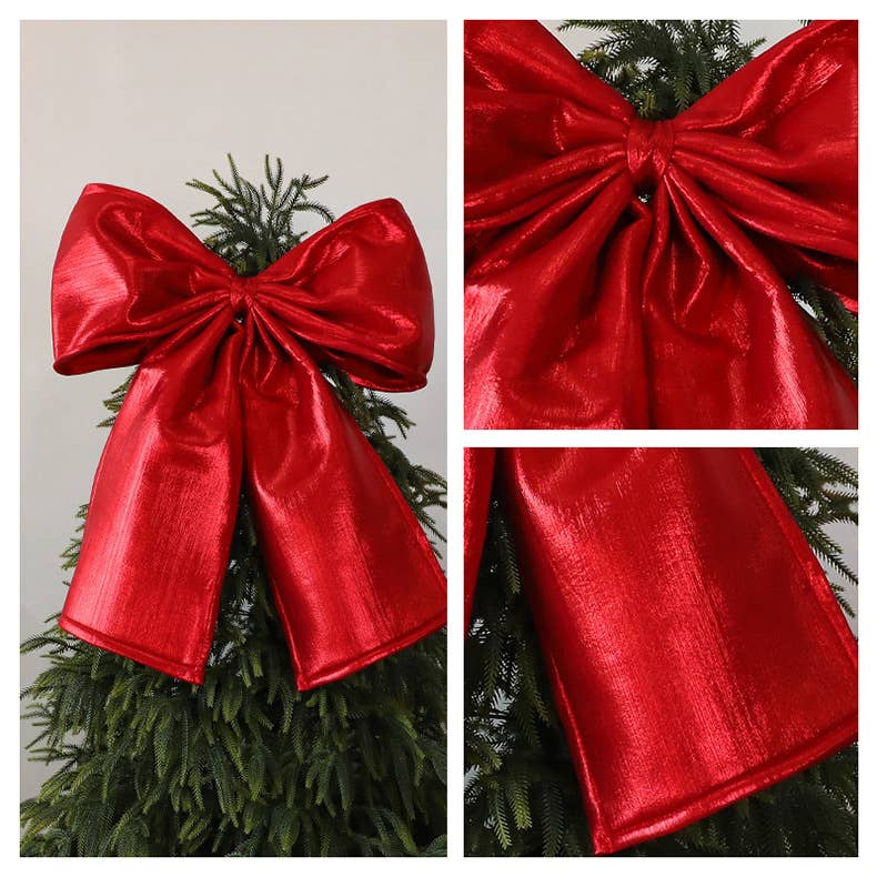 Extra Large Christmas Tree Topper Bow Decor: XL_Burgundy / L