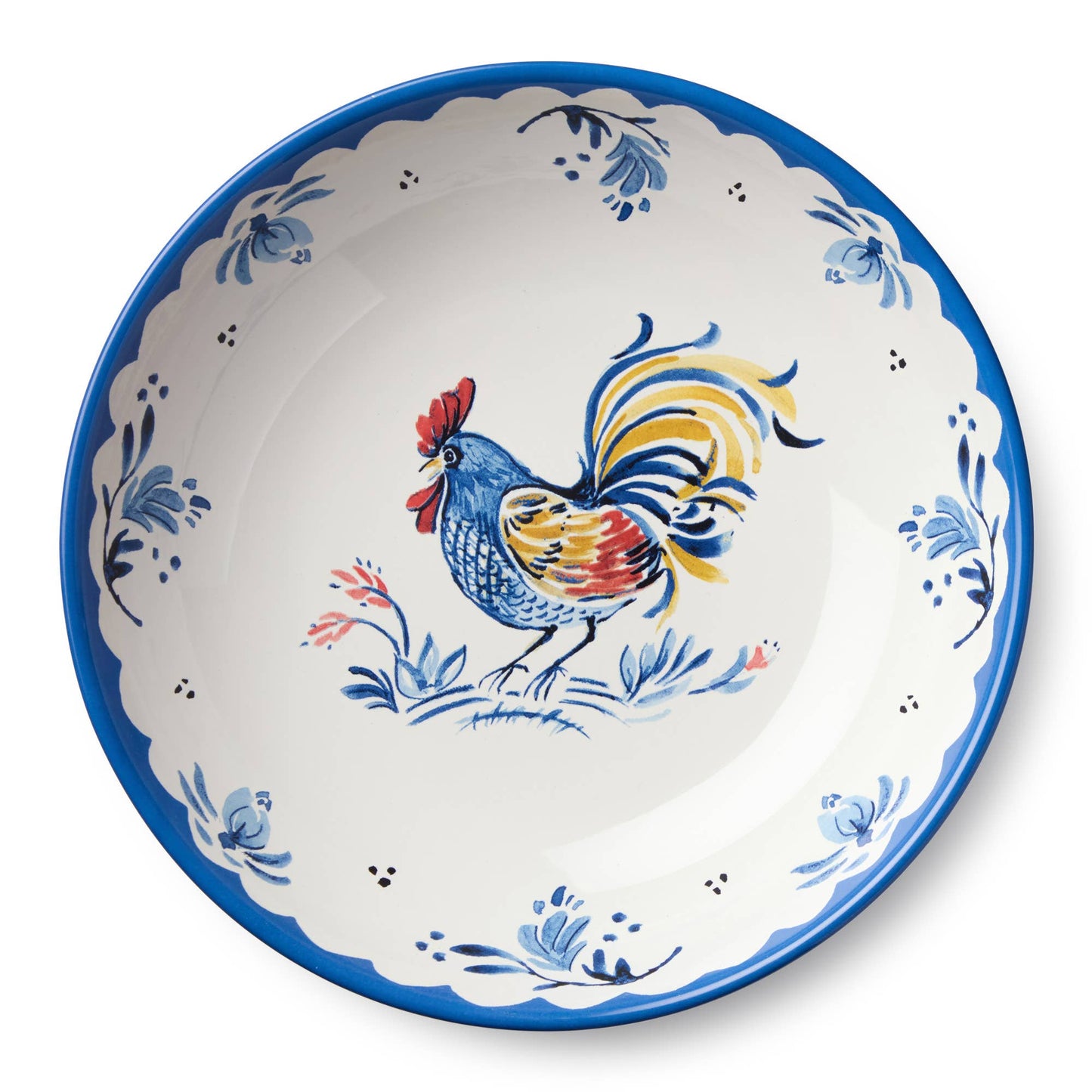 French Rooster Serving Bowl 13" x 3"