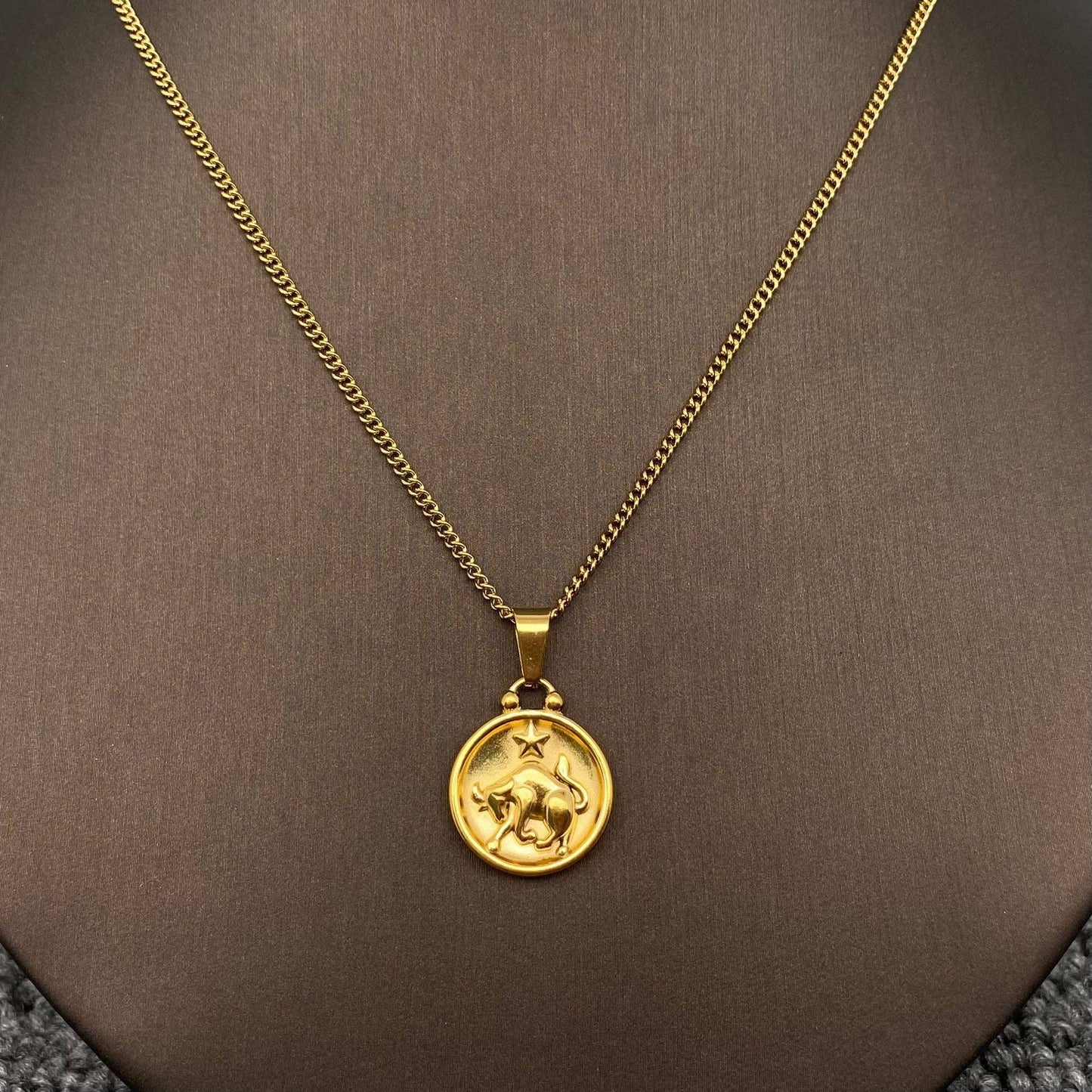 Zodiac 12 Constellation 18K Gold Plated SS Necklace - FGS