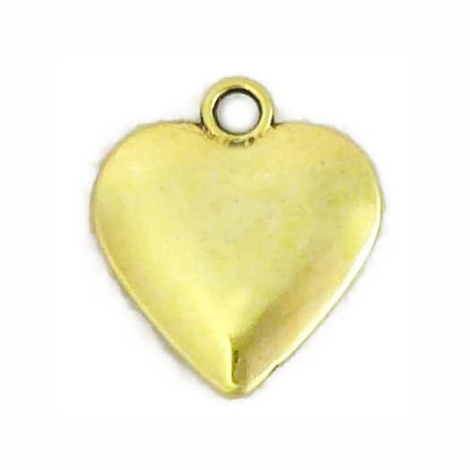 8 Plain Heart Gold Charms/Pendants by TIJC