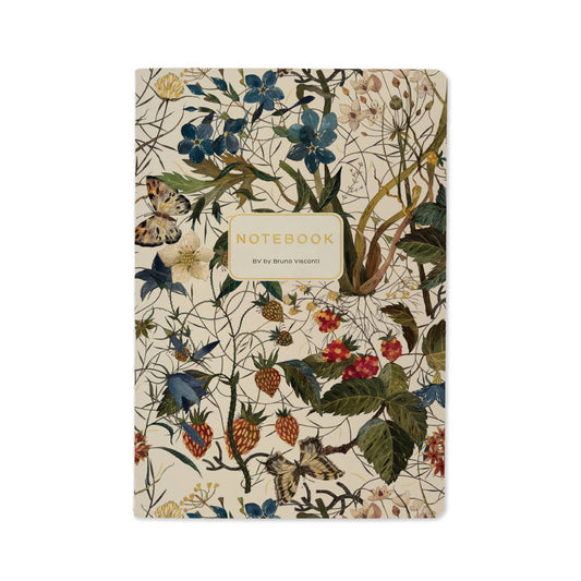 A5 Notebook - Forest Flowers on White 