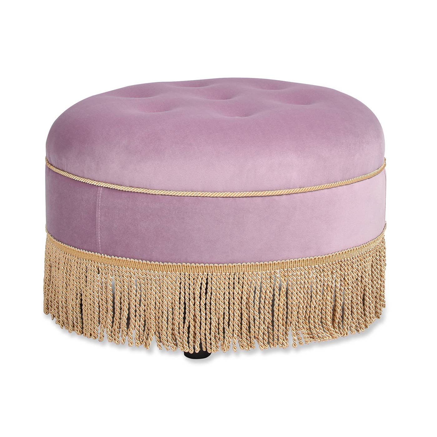 Purple Floral: 24" Round Upholstered Accent Ottoman