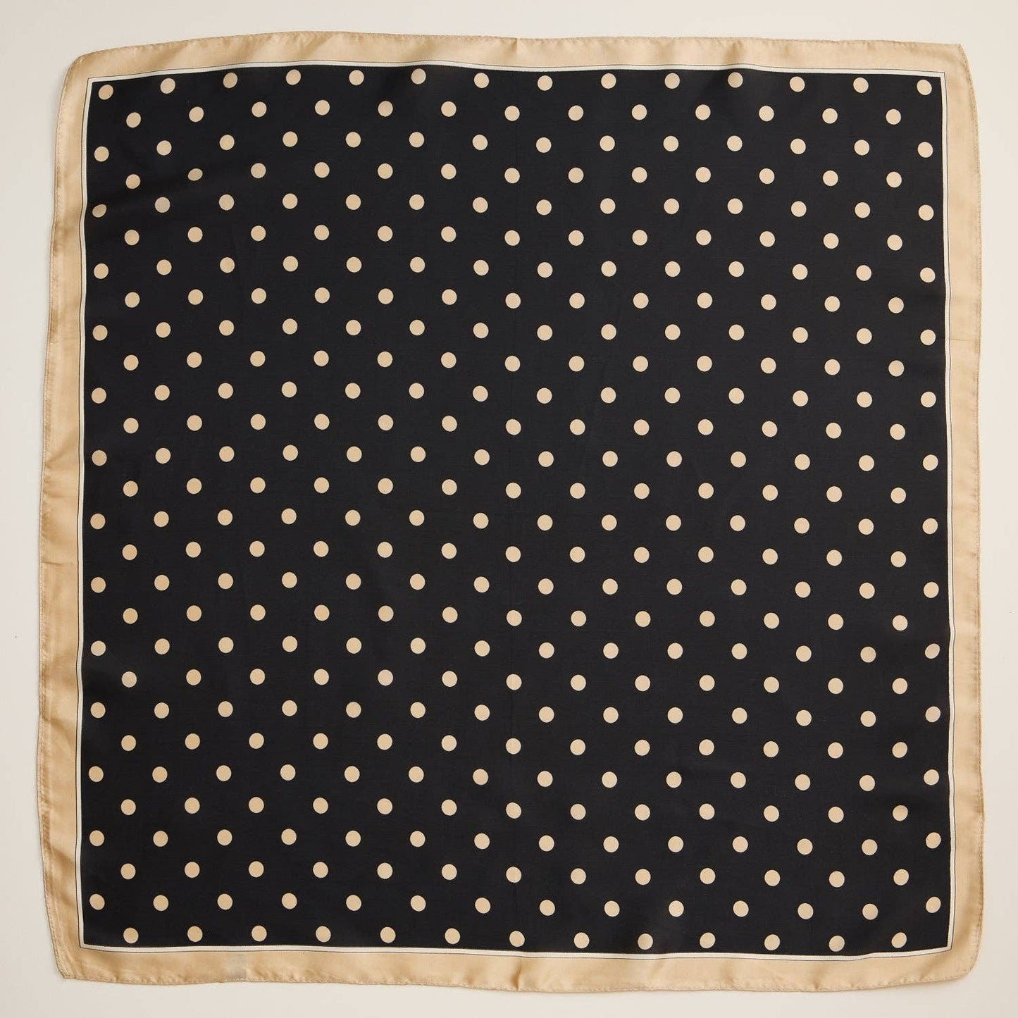 Polka Dot Square Scarf | Classic Vintage Design in Silk-Feel Fabric: Mustard / One