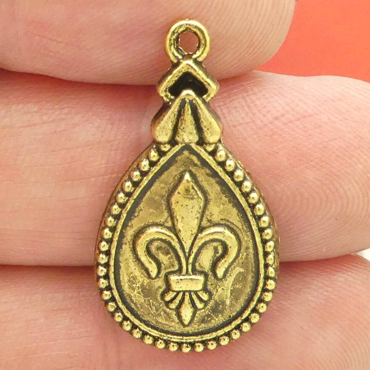 5 Gold Fleur De Lis Charm Pendant by TIJC SP0690