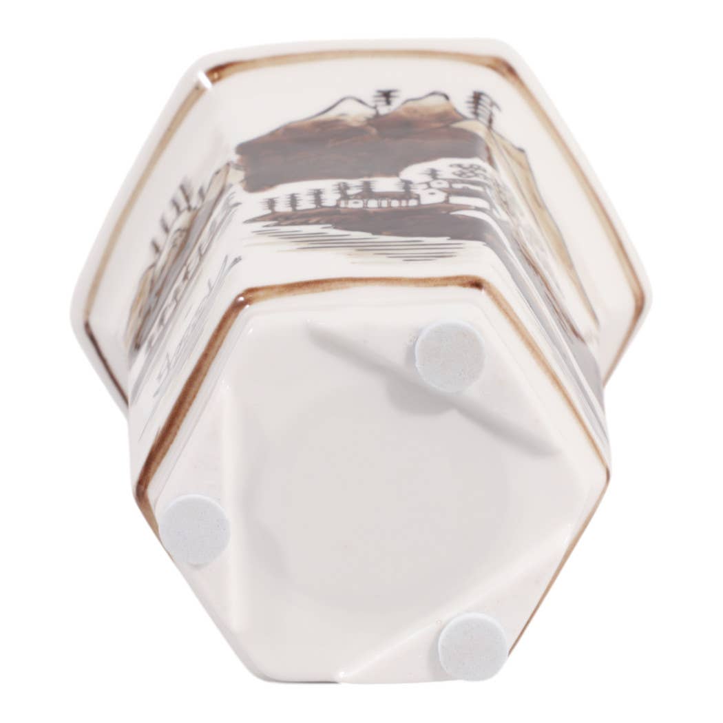 Scented Candle - Sage & Eucalyptus Brown Ceramic, 6 Oz