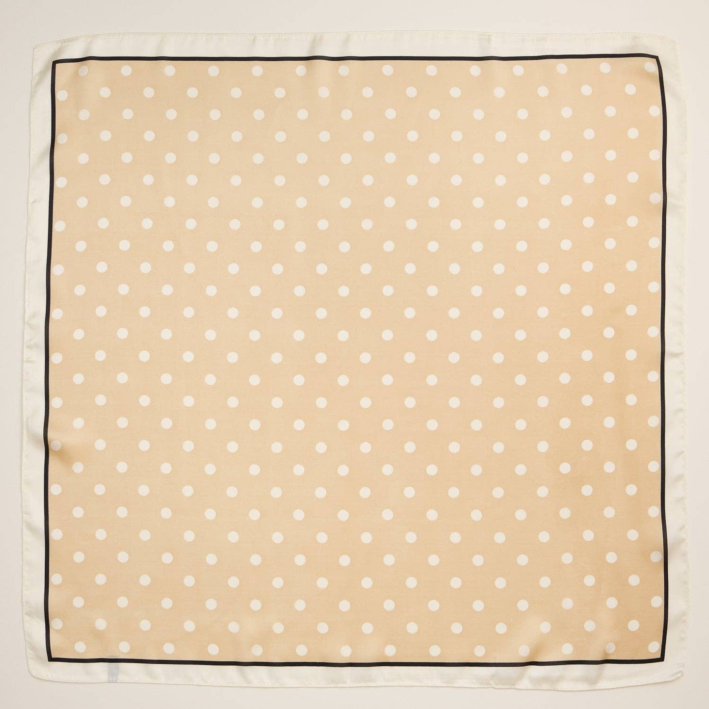 Polka Dot Square Scarf | Classic Vintage Design in Silk-Feel Fabric: Mustard / One